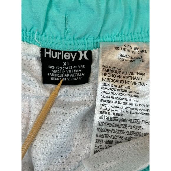 New Hurley Boys Parrot Floral Swim Trunks Blue Boardshorts Swim Shorts XL - Picture 5 of 8